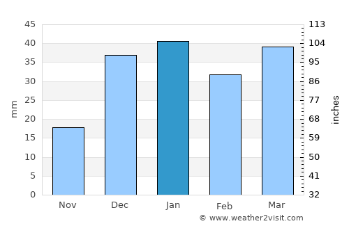 Shahr-e Kord average rain in January