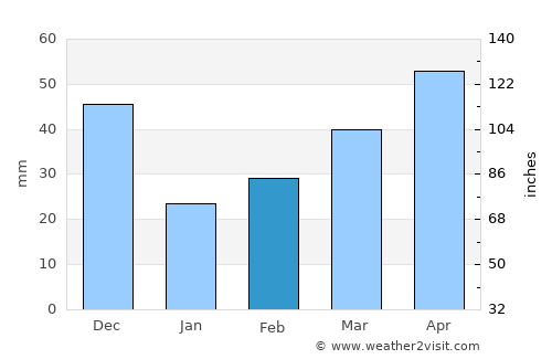 Shakhtersk average rain in February