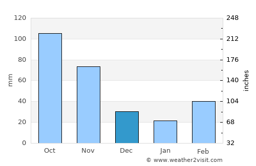 Shama Junction average rain in December