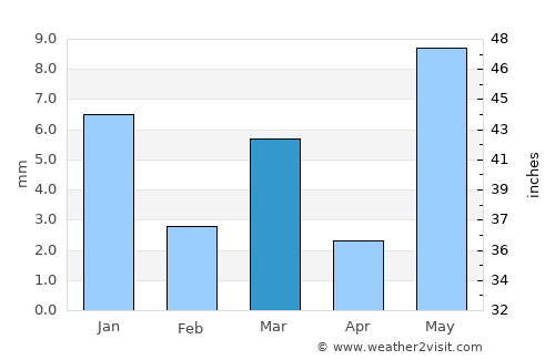 Shāmgarh average rain in March