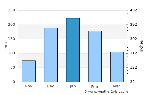 Shamva average rain in January