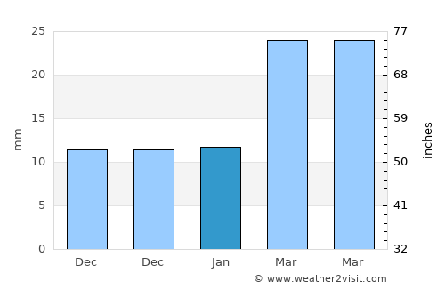 Shazikou average rain in January