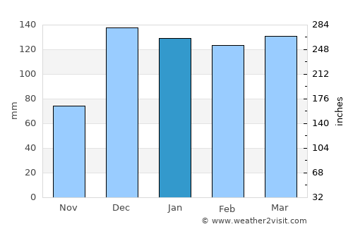 Shelui average rain in January