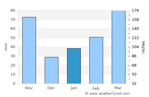 Shido average rain in January