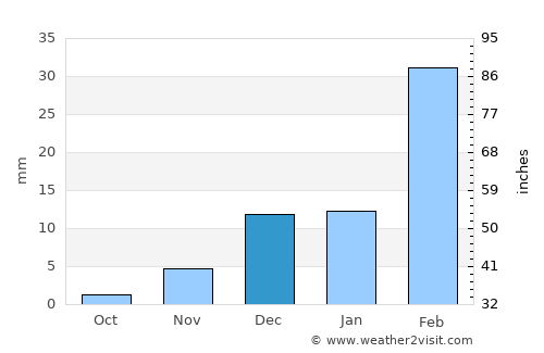 Shināş average rain in December