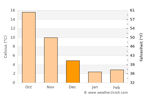 Shinichi average temperature in December
