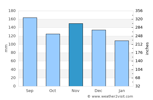Shinjō average rain in November