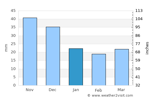 Shira average rain in January
