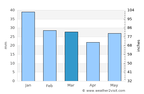 Shoshone average rain in March