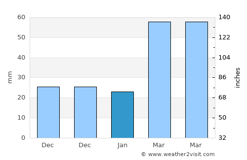 Shushi average rain in January