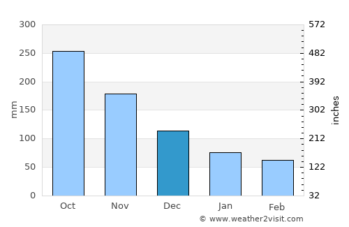 Sibuco average rain in December