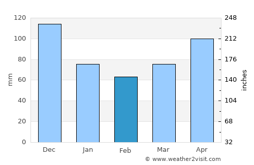 Sibuco average rain in February