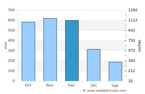 Sibulan average rain in December