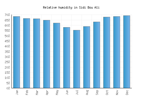 Sidi Bou Ali relative humidity averages