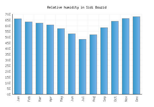 Sidi Bouzid relative humidity averages