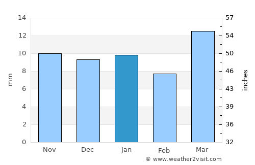 Sidney average rain in January