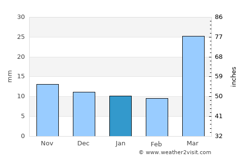 Sidney average rain in January