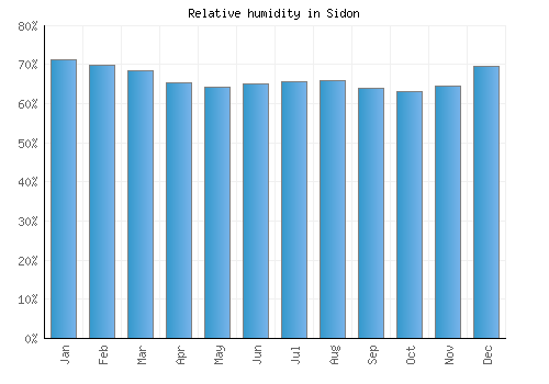 Sidon relative humidity averages