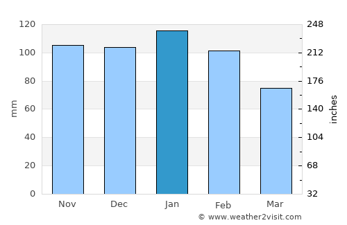 Sidvokodvo average rain in January
