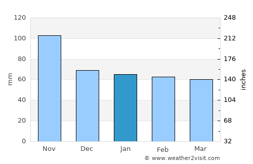 Siena average rain in January