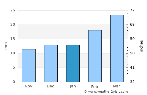 Sierra Grande average rain in January