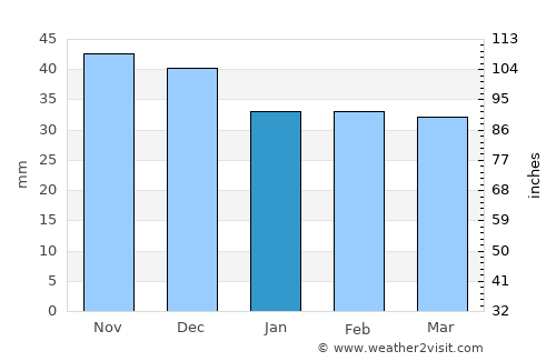 Silistra average rain in January