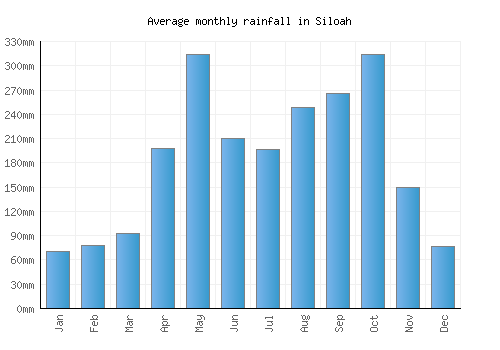 Siloah monthly rainfall chart (mm)