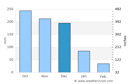 Silongin average rain in December