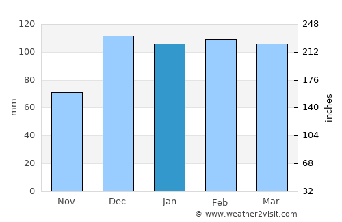 Silopi average rain in January