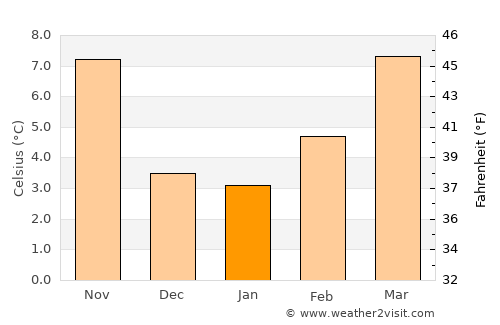 Silver City average temperature in January