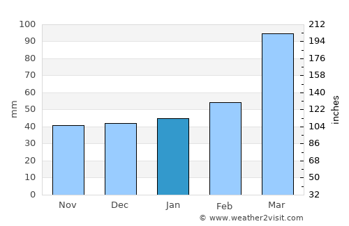 Simão Dias average rain in January
