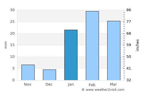 Simdega average rain in January