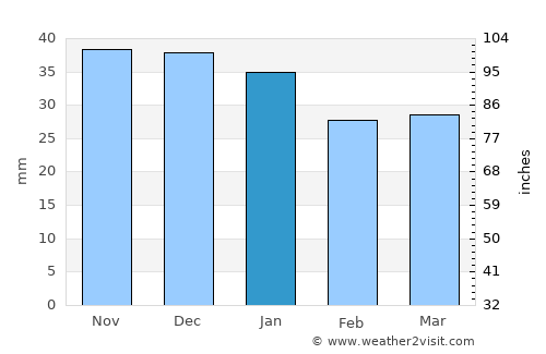 Şincai average rain in January