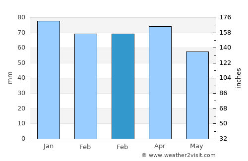 Sincik average rain in February