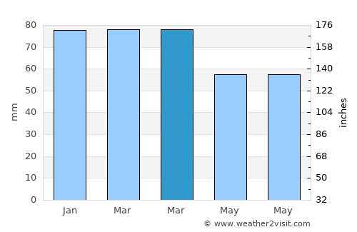 Sincik average rain in March