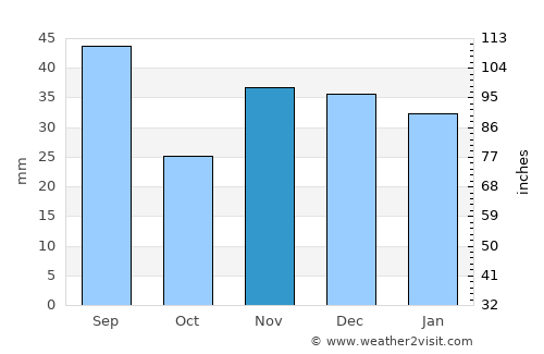 Sîngerei average rain in November