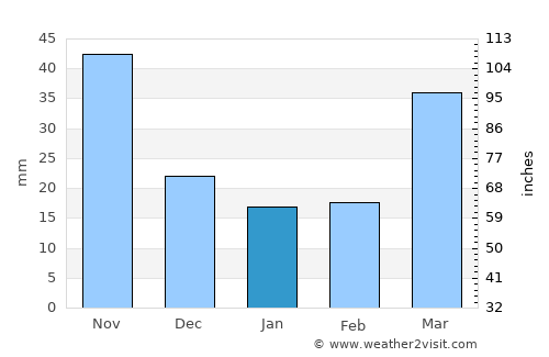 Sinmak average rain in January