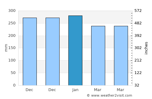 Sinnamary average rain in January