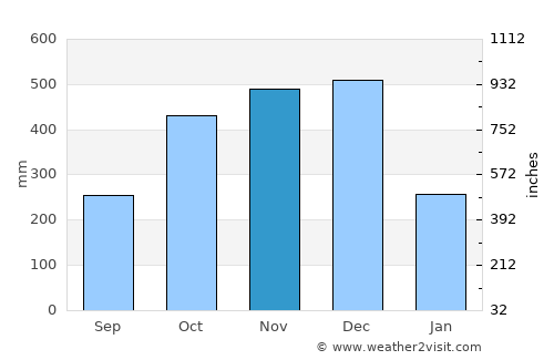 Siruma average rain in November
