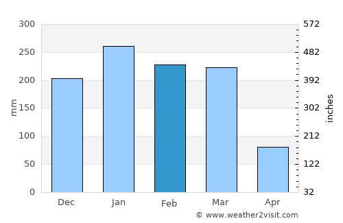 Situbondo average rain in February