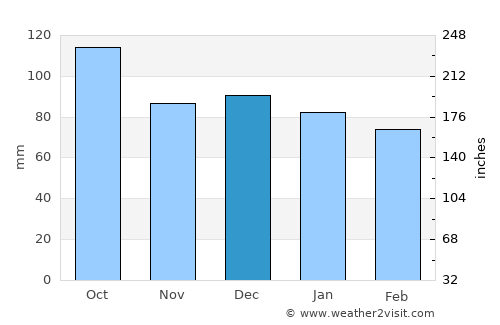 Sjøvegan average rain in December