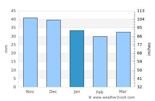 Skarżysko-Kamienna average rain in January