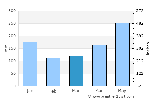 Skeldon average rain in March