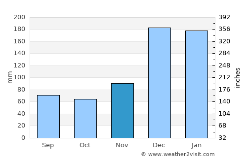 Skeldon average rain in November