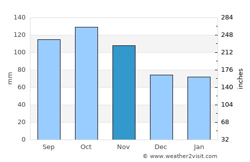 Skien average rain in November