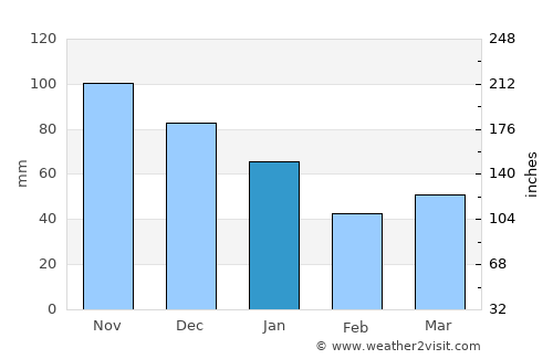 Skjern average rain in January