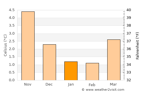 Skogsvågen average temperature in January