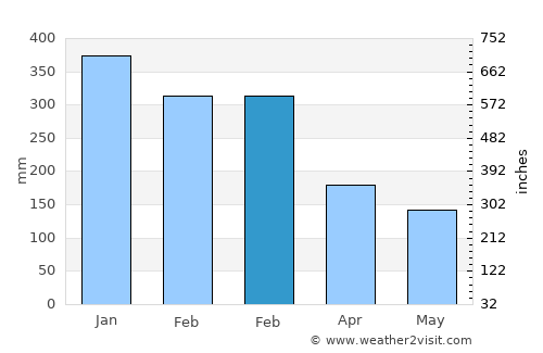 Sleman average rain in February