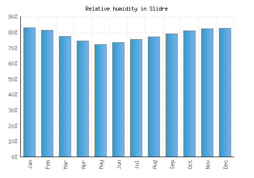 Slidre relative humidity averages