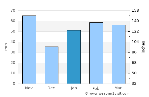 Sogcho average rain in January